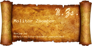 Molitor Zsombor névjegykártya